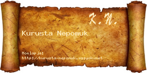 Kurusta Nepomuk névjegykártya